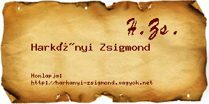 Harkányi Zsigmond névjegykártya